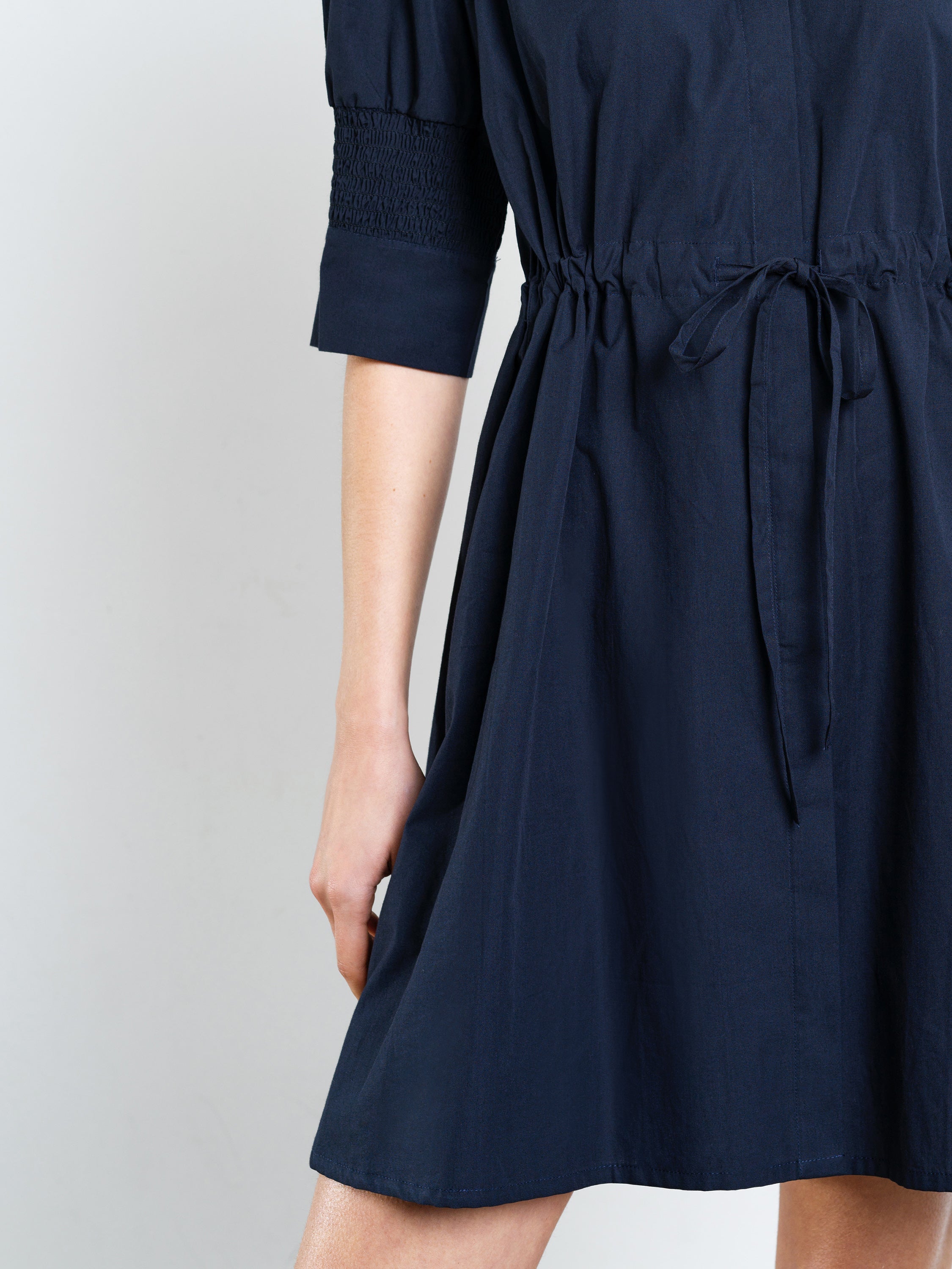 Cambria Cotton Cinched Waist Shirt Dress
