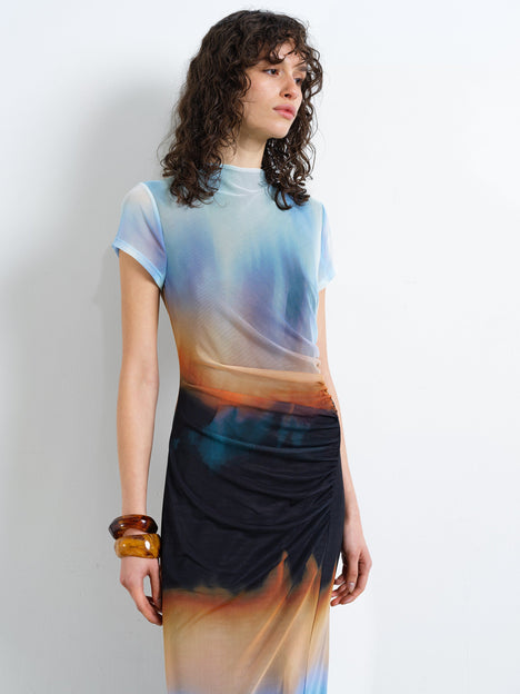 Marina Mesh Ombre Column Dress