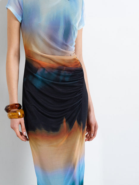 Marina Mesh Ombre Column Dress