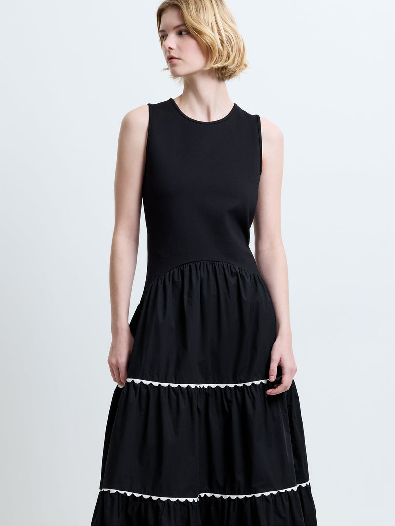 Kaylie Jia Mix Ric Rac Midi Dress