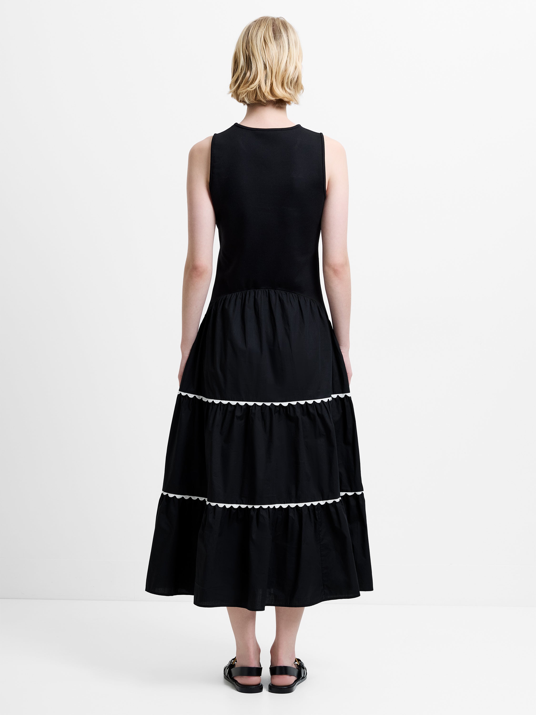 Kaylie Jia Mix Ric Rac Midi Dress