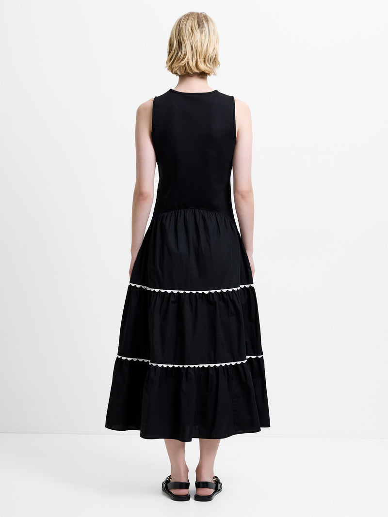 Kaylie Jia Mix Ric Rac Midi Dress