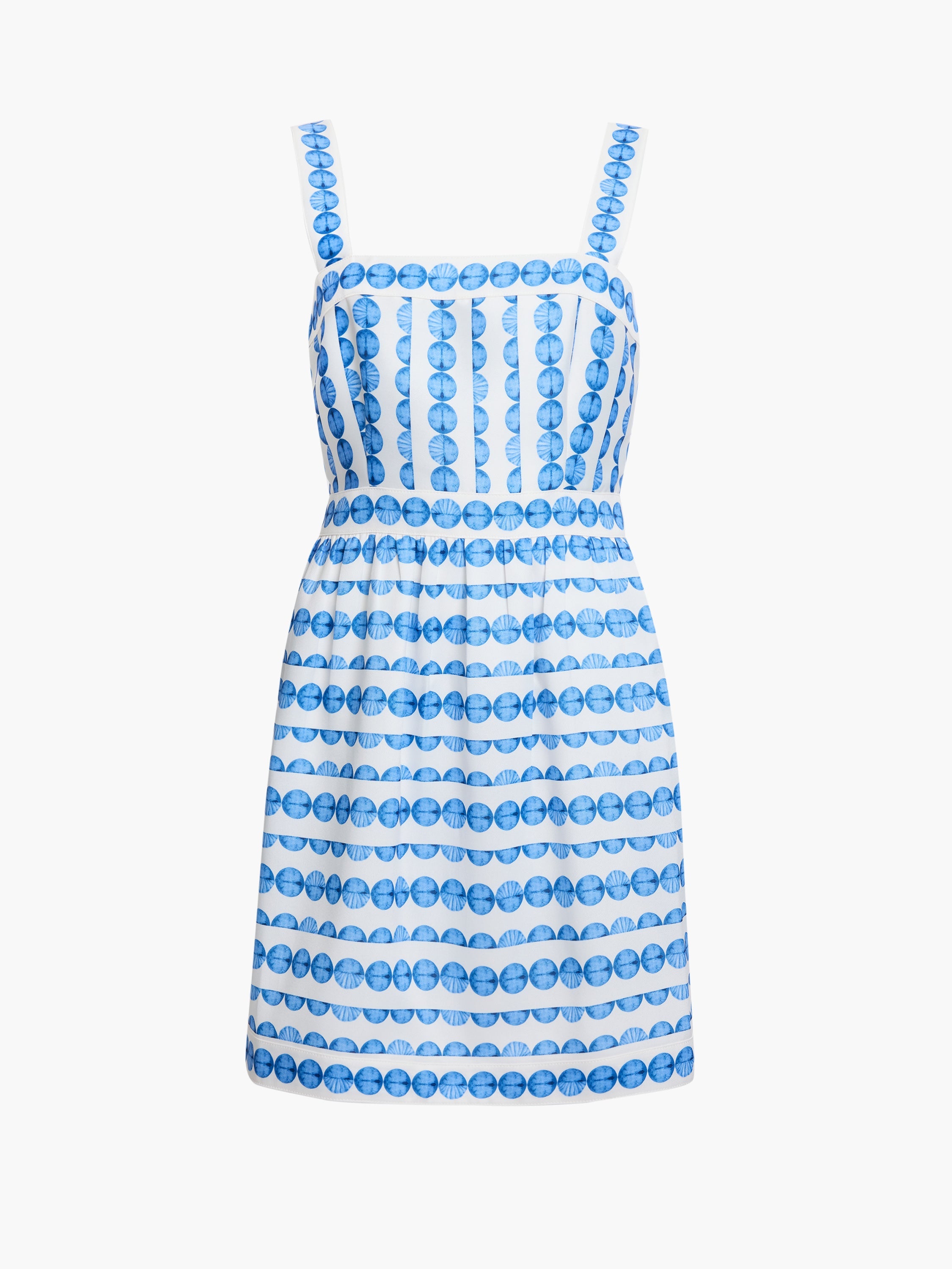 Structured Taffeta Shell Print Mini Dress