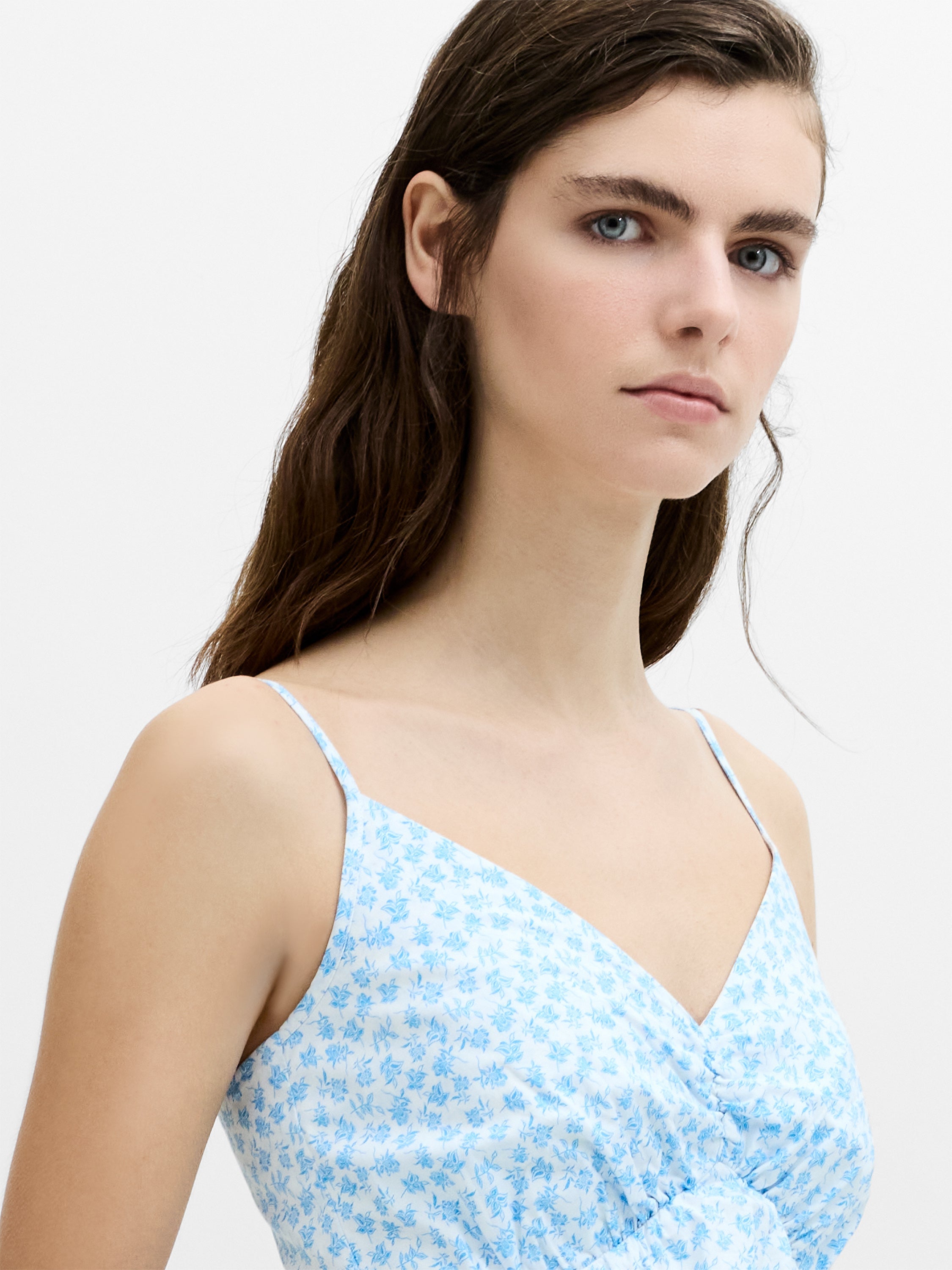 Rhodes Poplin Floral A-Line Midi Dress