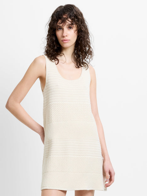 Mozart Mixed Knit Striped Mini Dress