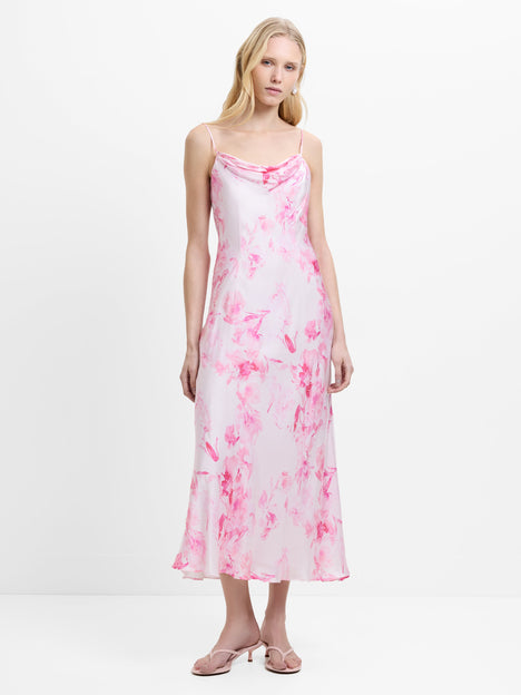 Oona Satin Sophie Fleur Midi Dress