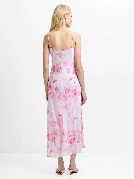 Oona Satin Sophie Fleur Midi Dress
