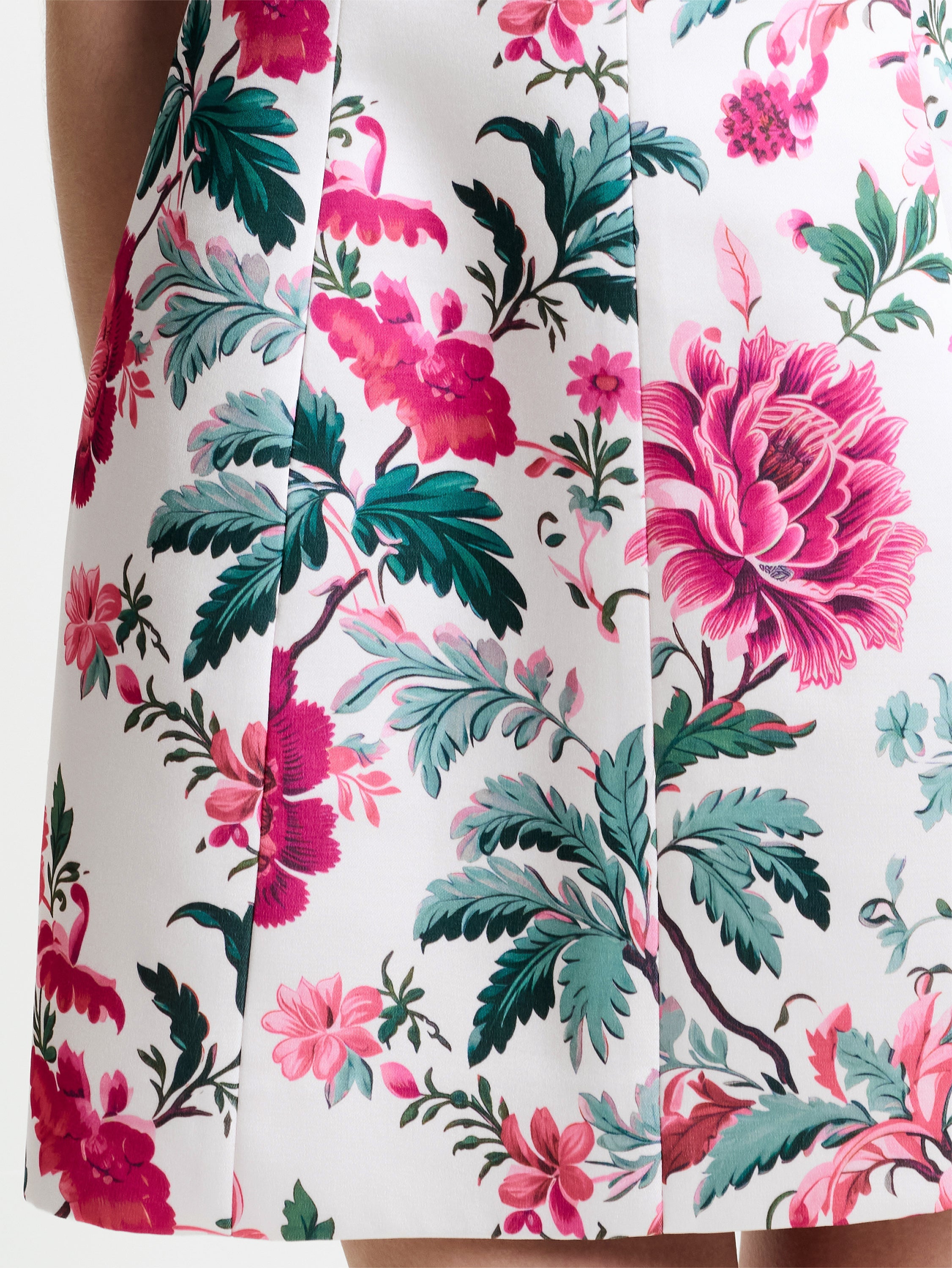 York Satin Pink Floral Print Mini Dress