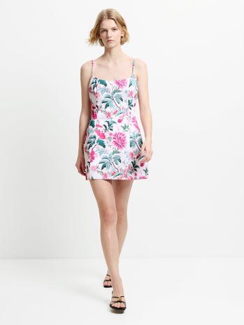 York Satin Christa Fleur Mini Dress