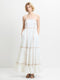 Cambria Cotton Contrast Trim White Maxi Dress
