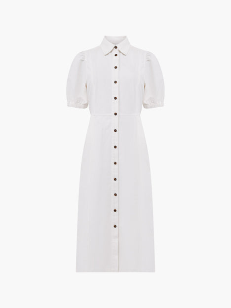 Chambray Denim Button Through Shirt Dress