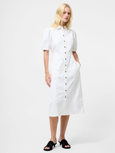 Chambray Denim Button Through Shirt Dress