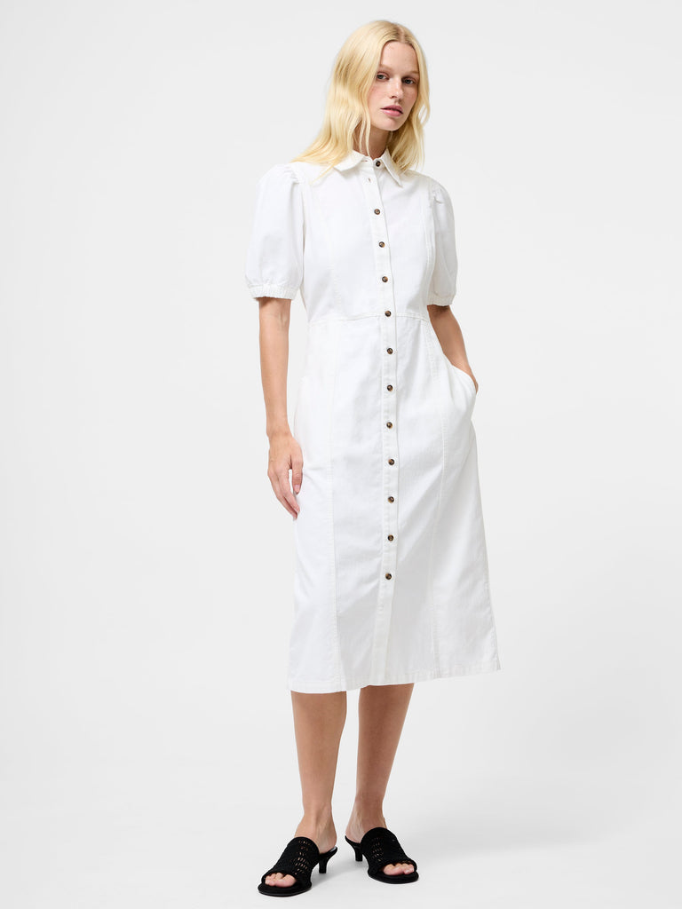 french connection denim dress Archie Blue Denim Patch Pocket Short Sleeve Mini Dress
