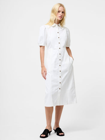 Chambray Denim Button Through Shirt Dress