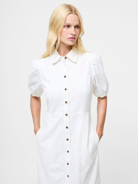 Chambray Denim Button Through Shirt Dress