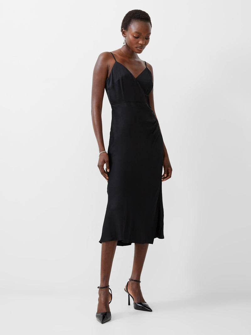 Ennis Eco Satin Slip Midi Dress