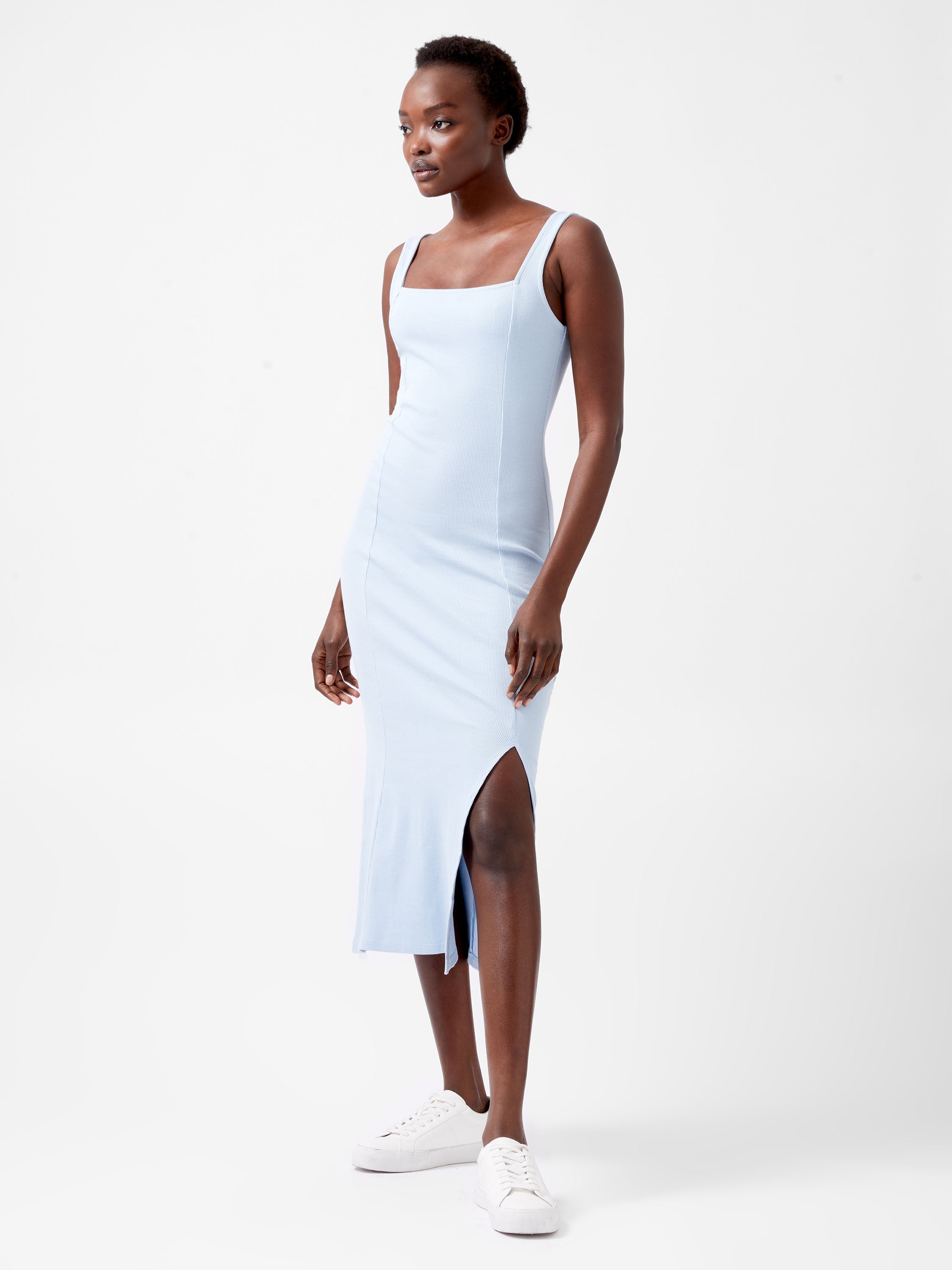 Rassia Rib Square Neck Midi Dress French Connection EU