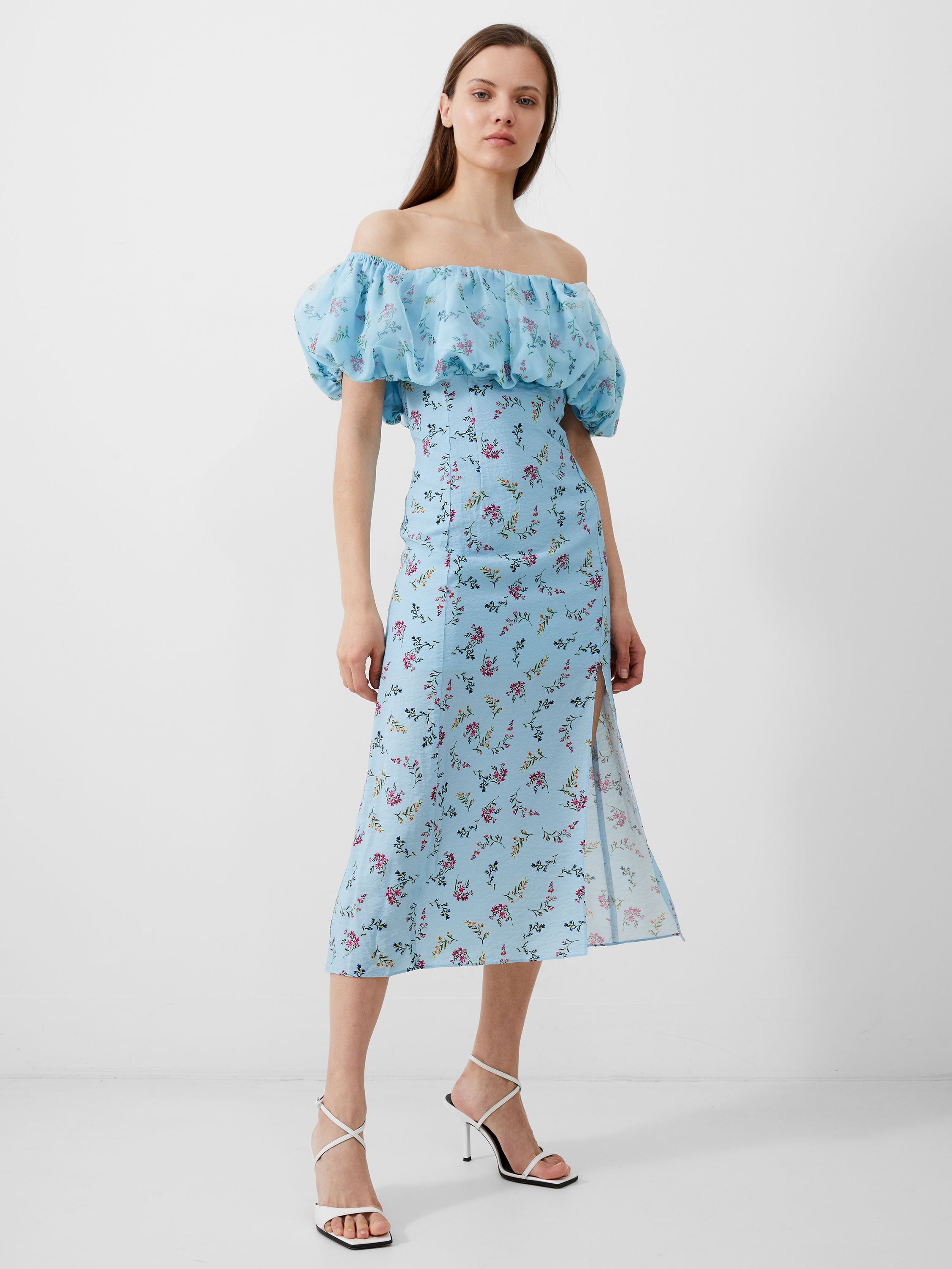 Floriana Ciarra Organza Bardot Midi Dress