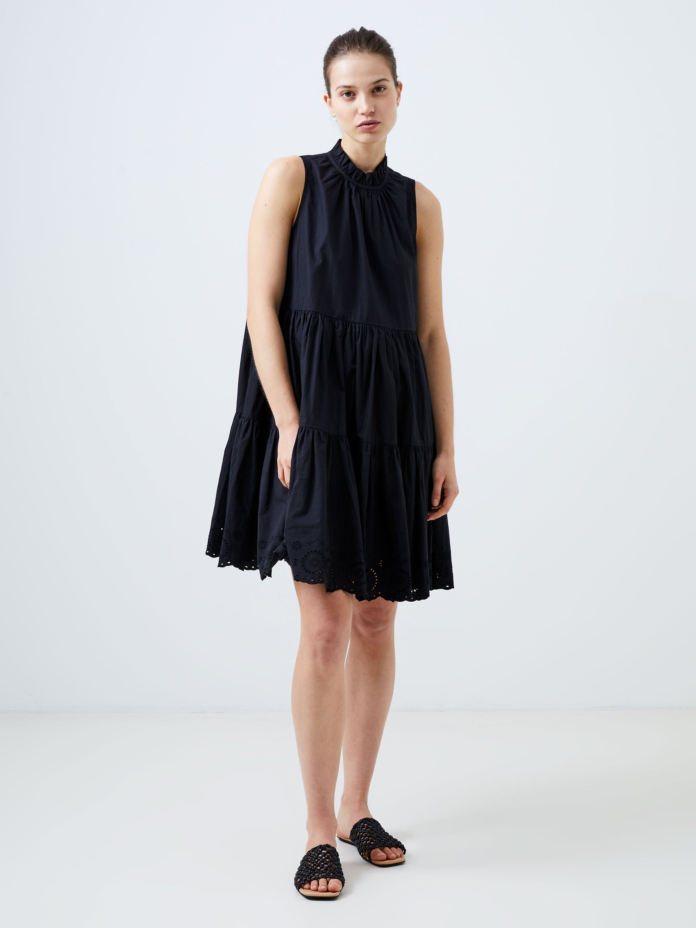 Tiered Broderie Mix Dress