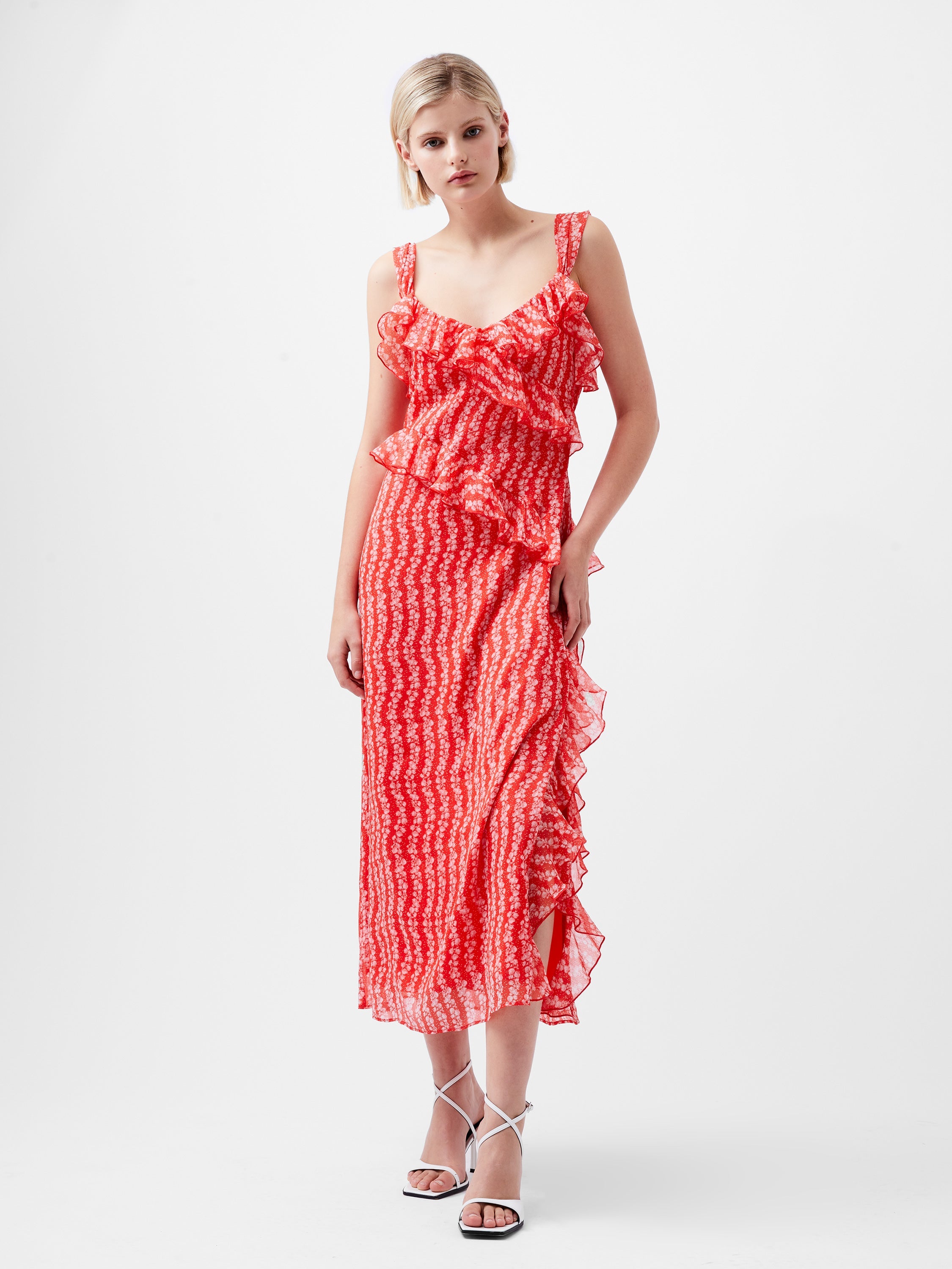 Frances Crinkle Ruffle Dress