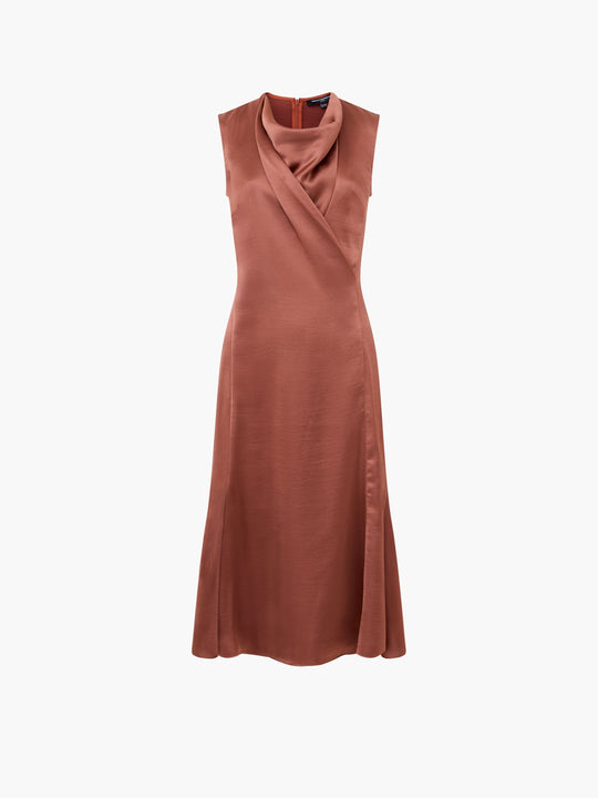 Irina Satin Sleeveless Cowl Neck Dress