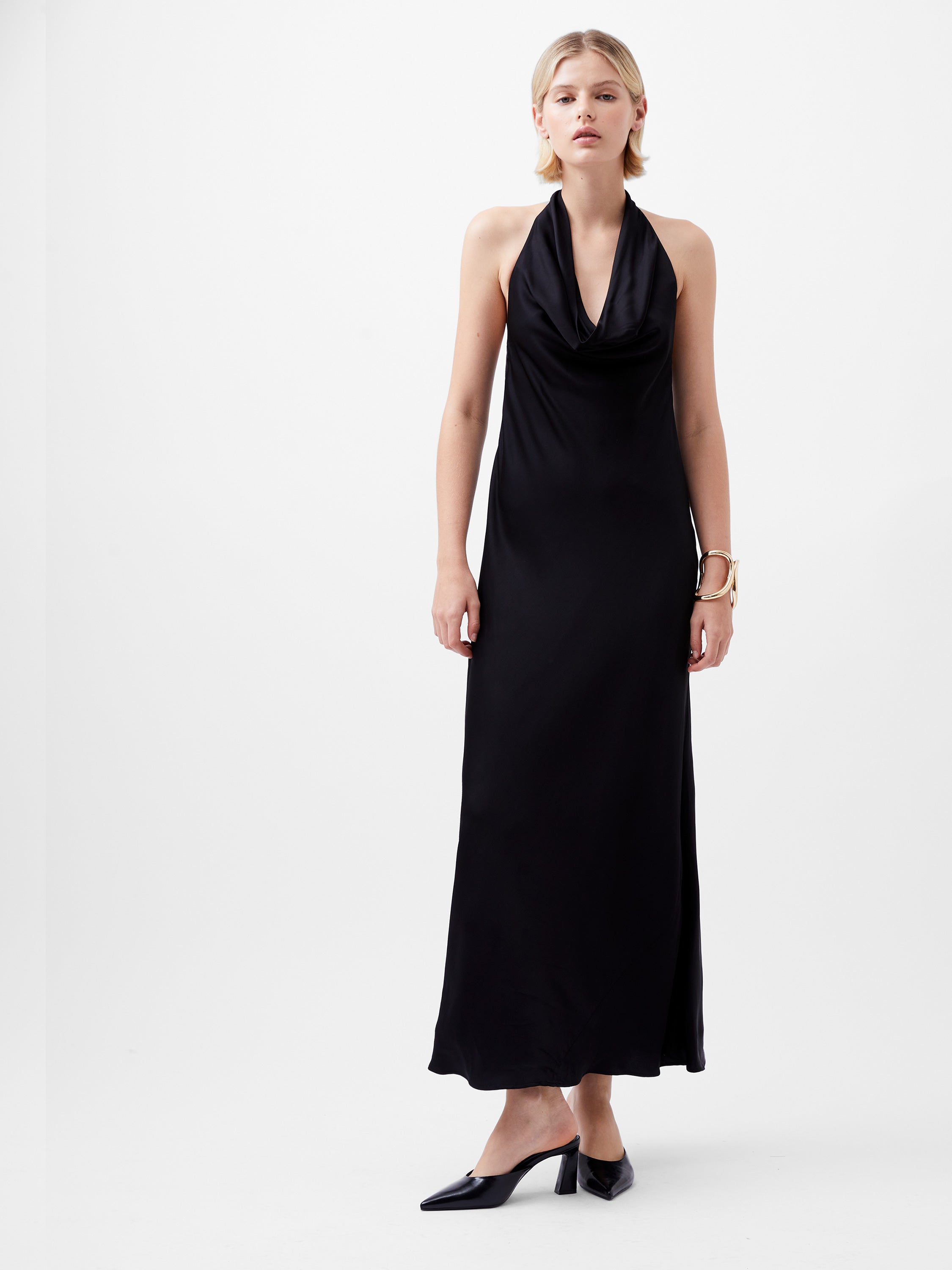 Ennis Eco Satin Halterneck Midi Dress