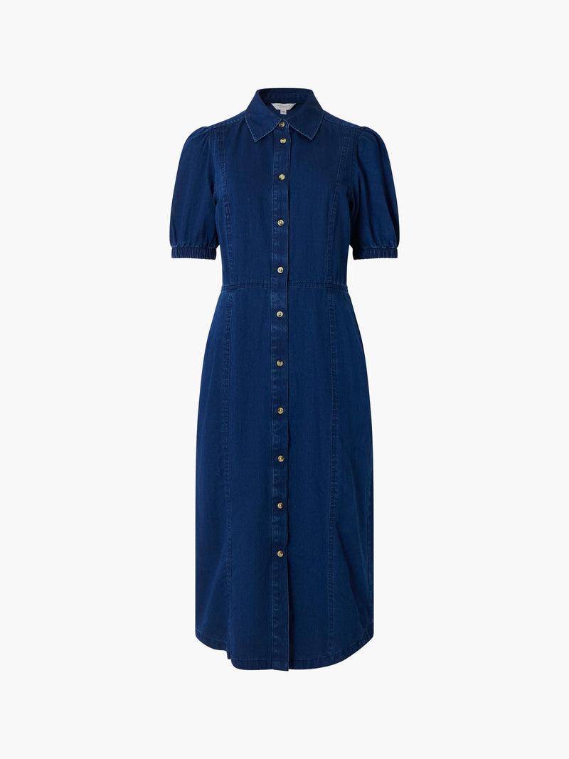 Chambray Button Through Denim Shirt Dress