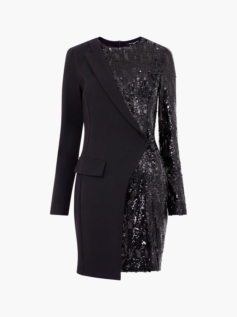 Xia Ponte Sequin Jersey Blazer Mini Dress