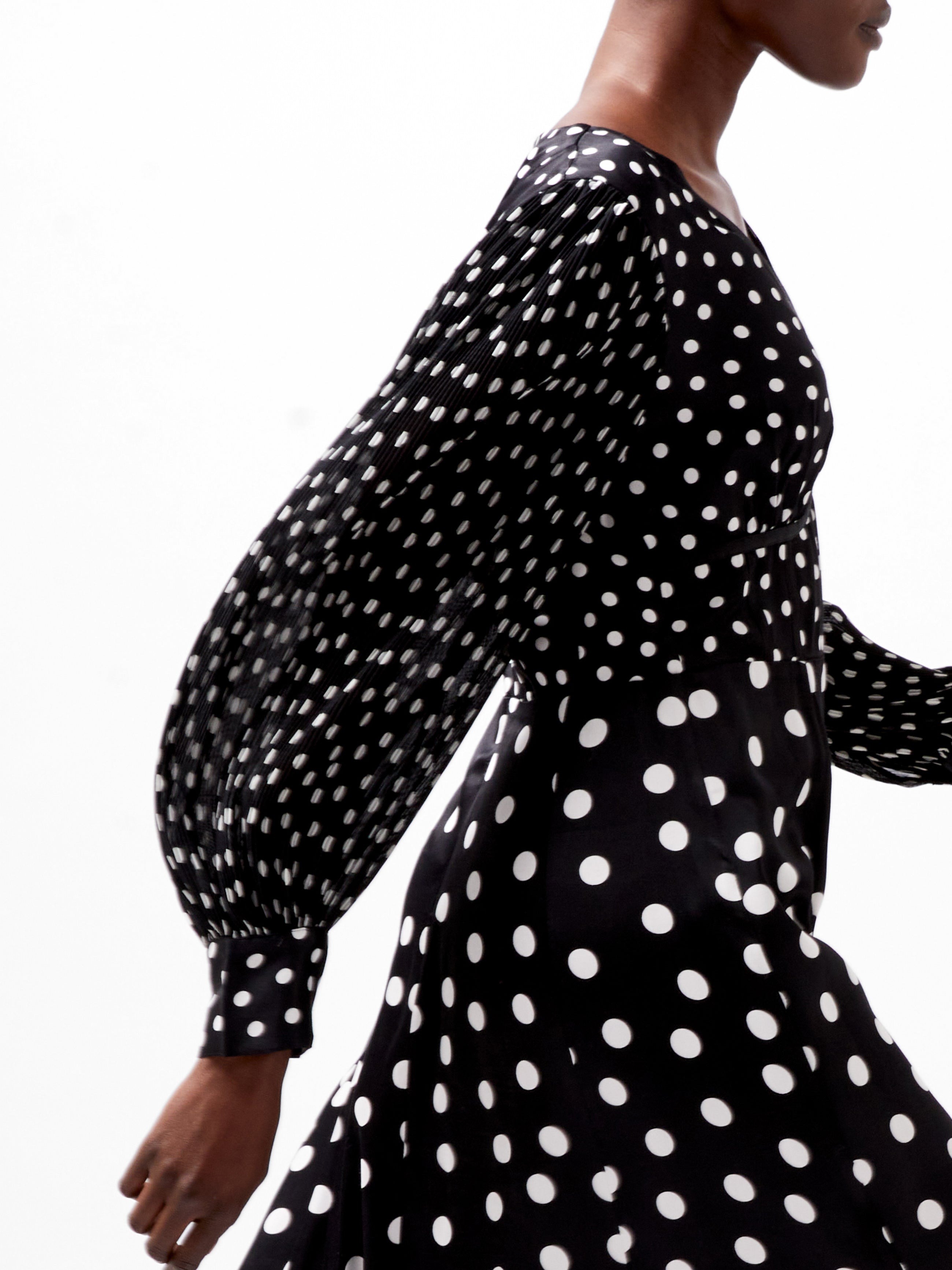 Polka Dot Candice Satin Dress Black/White | French Connection EU Polka Dot Candice Satin Dress Black/White | French Connection EU