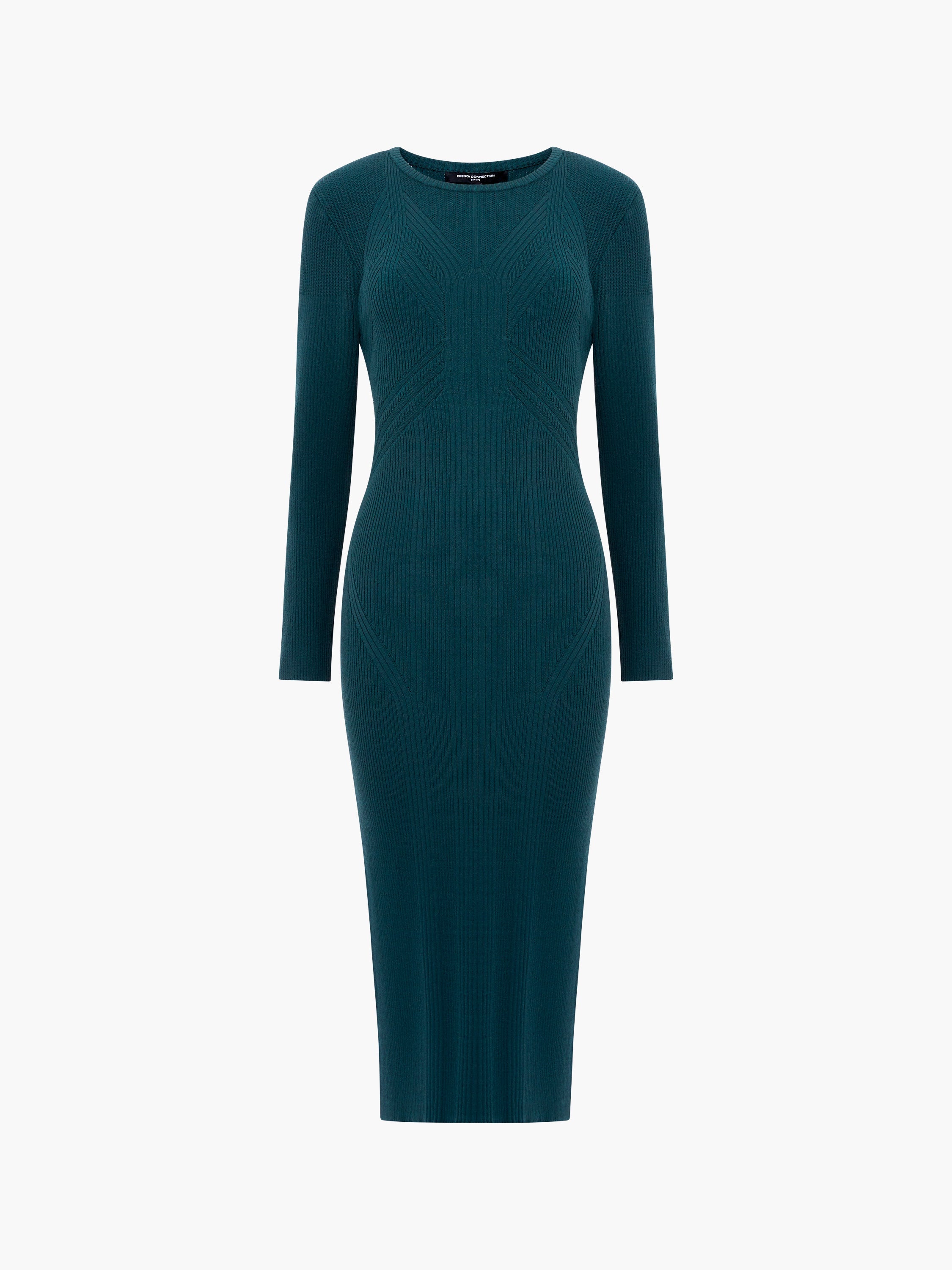 Kairi Rib Long Sleeve Midi Dress