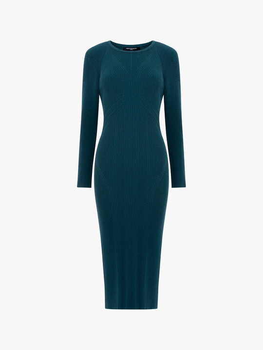 Kairi Rib Long Sleeve Midi Dress