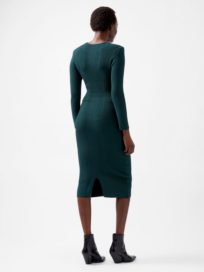 Kairi Rib Long Sleeve Midi Dress