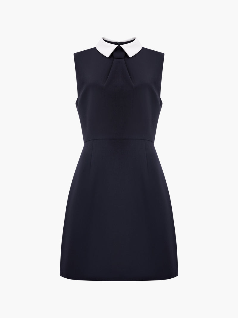 Gemma Collared Tie Sleeveless Mini Dress