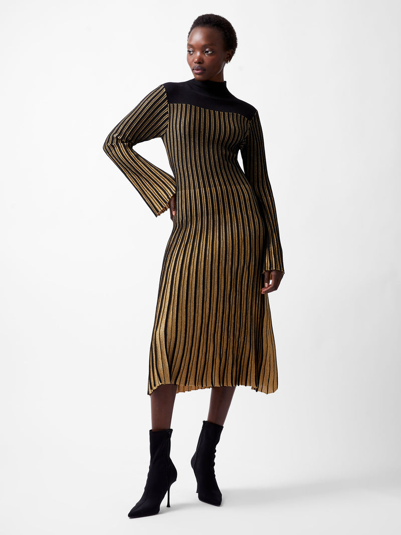 Journee Mari Lurex Long Sleeve Dress