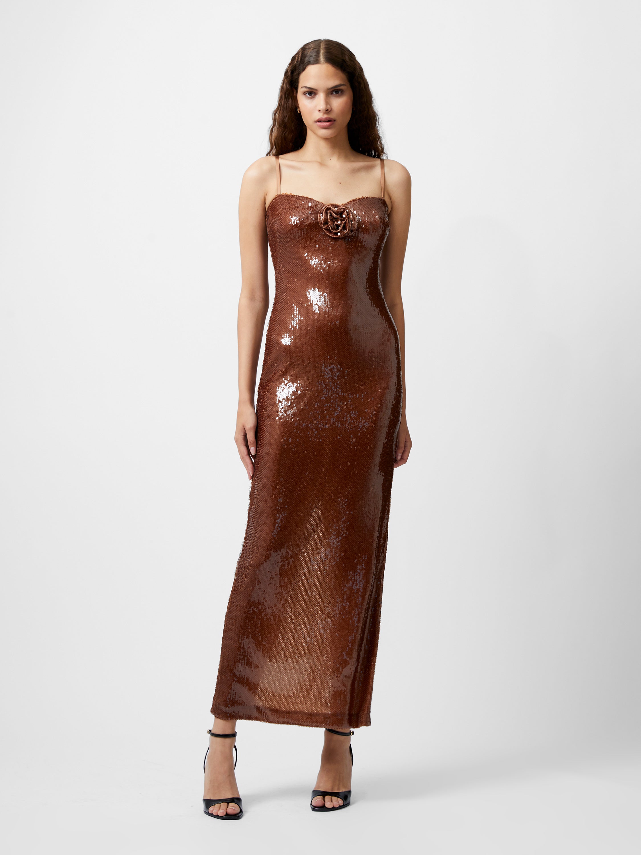 Beatrice Sequin Strappy Corsage Maxi Dress