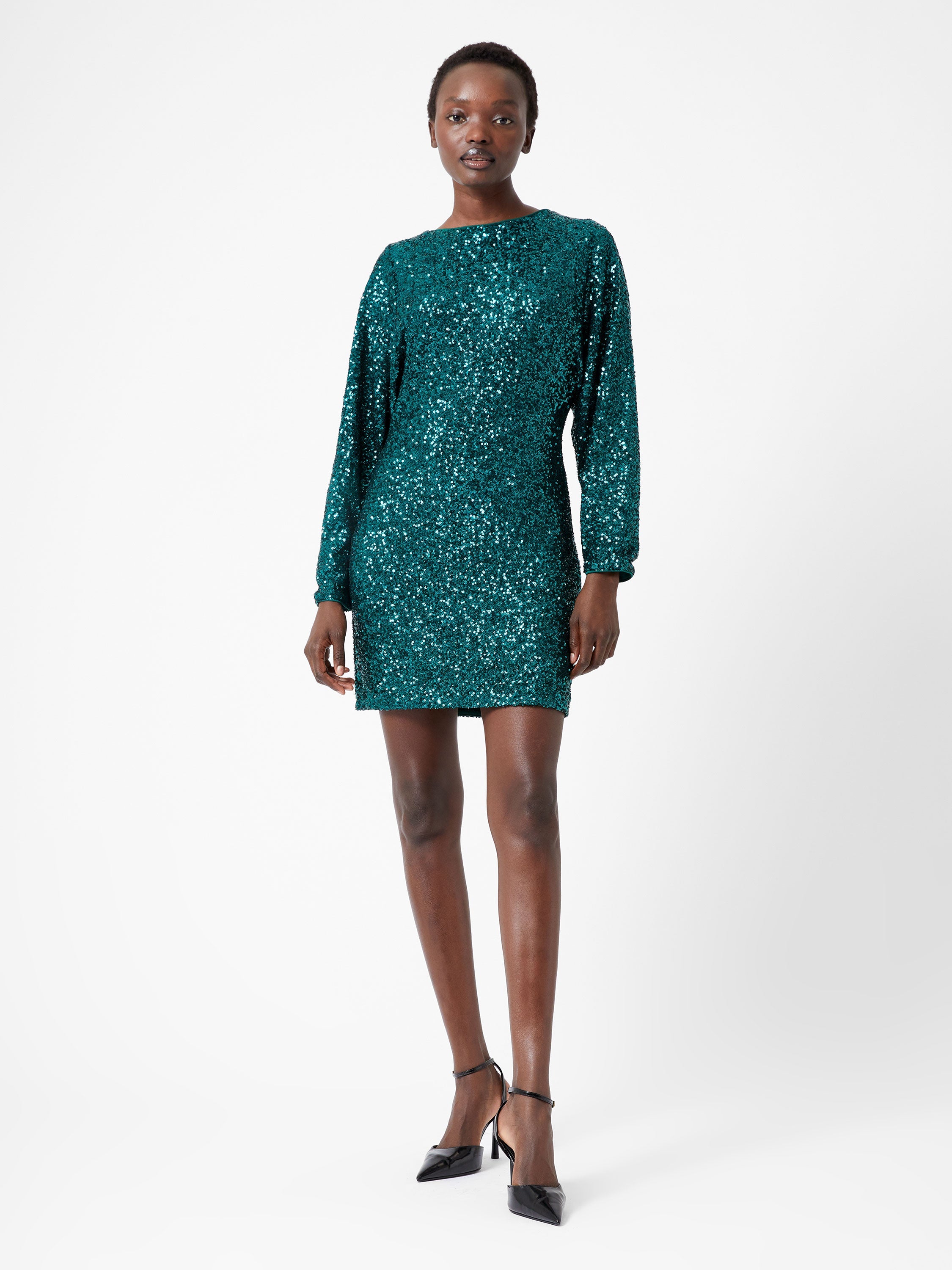 Elena Sequin Bow Back Mini Dress