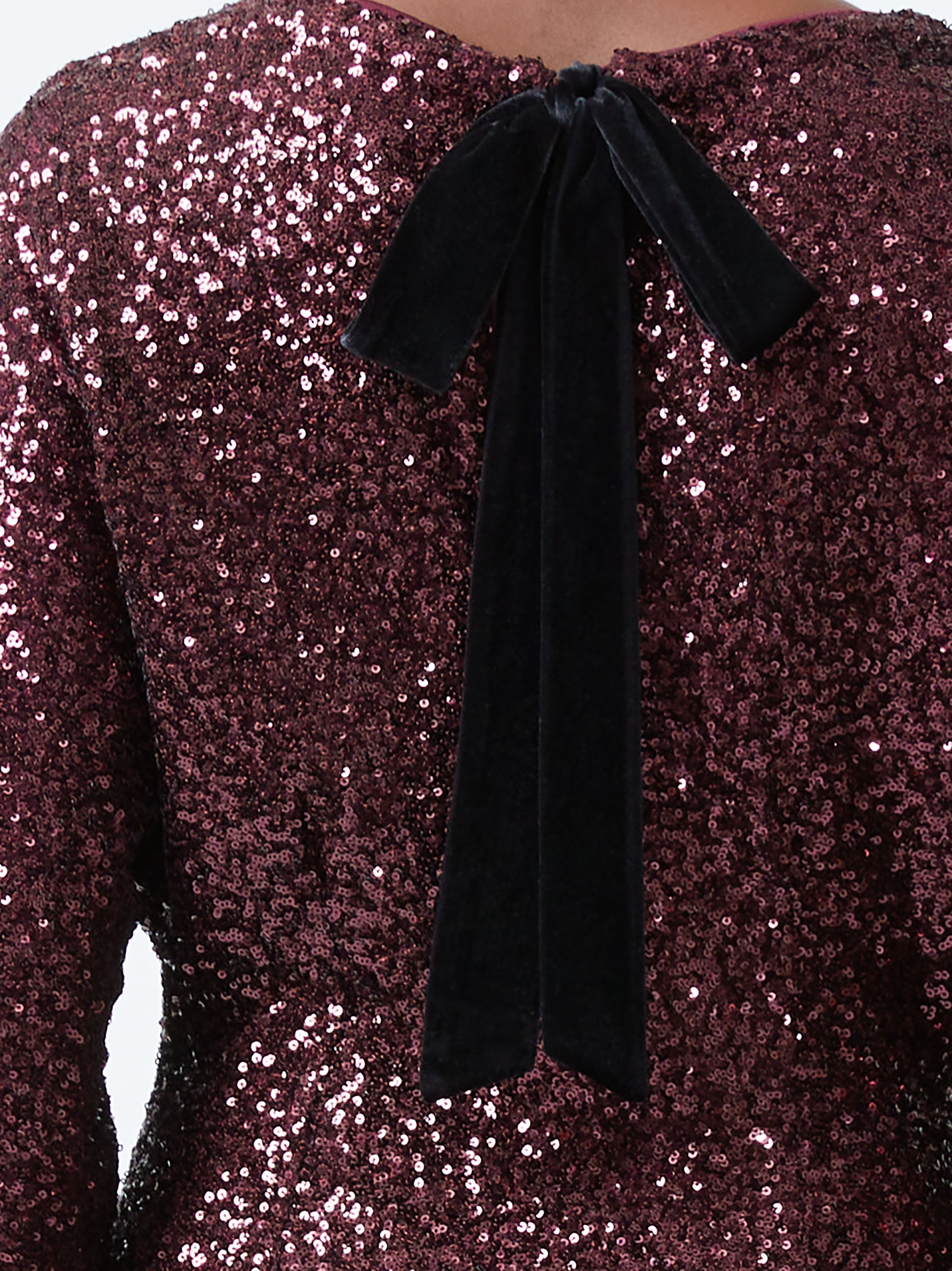 Elena Sequin Bow Back Mini Dress