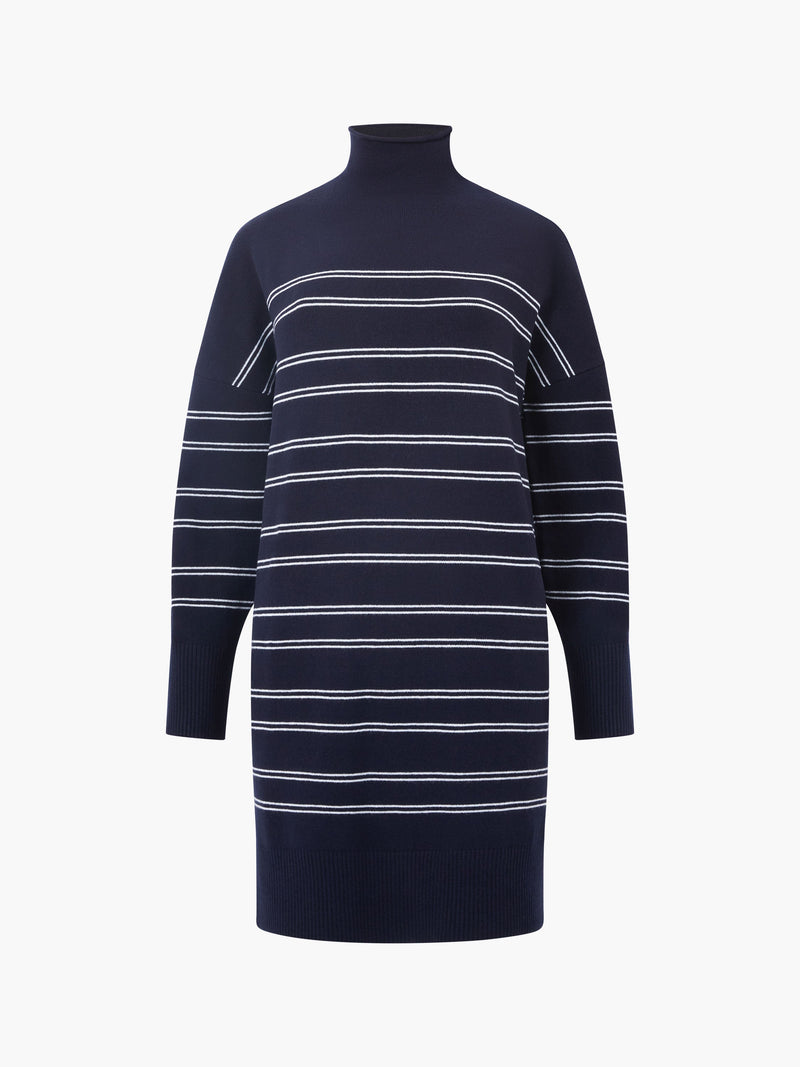 Babysoft Striped Roll Neck Mini Dress