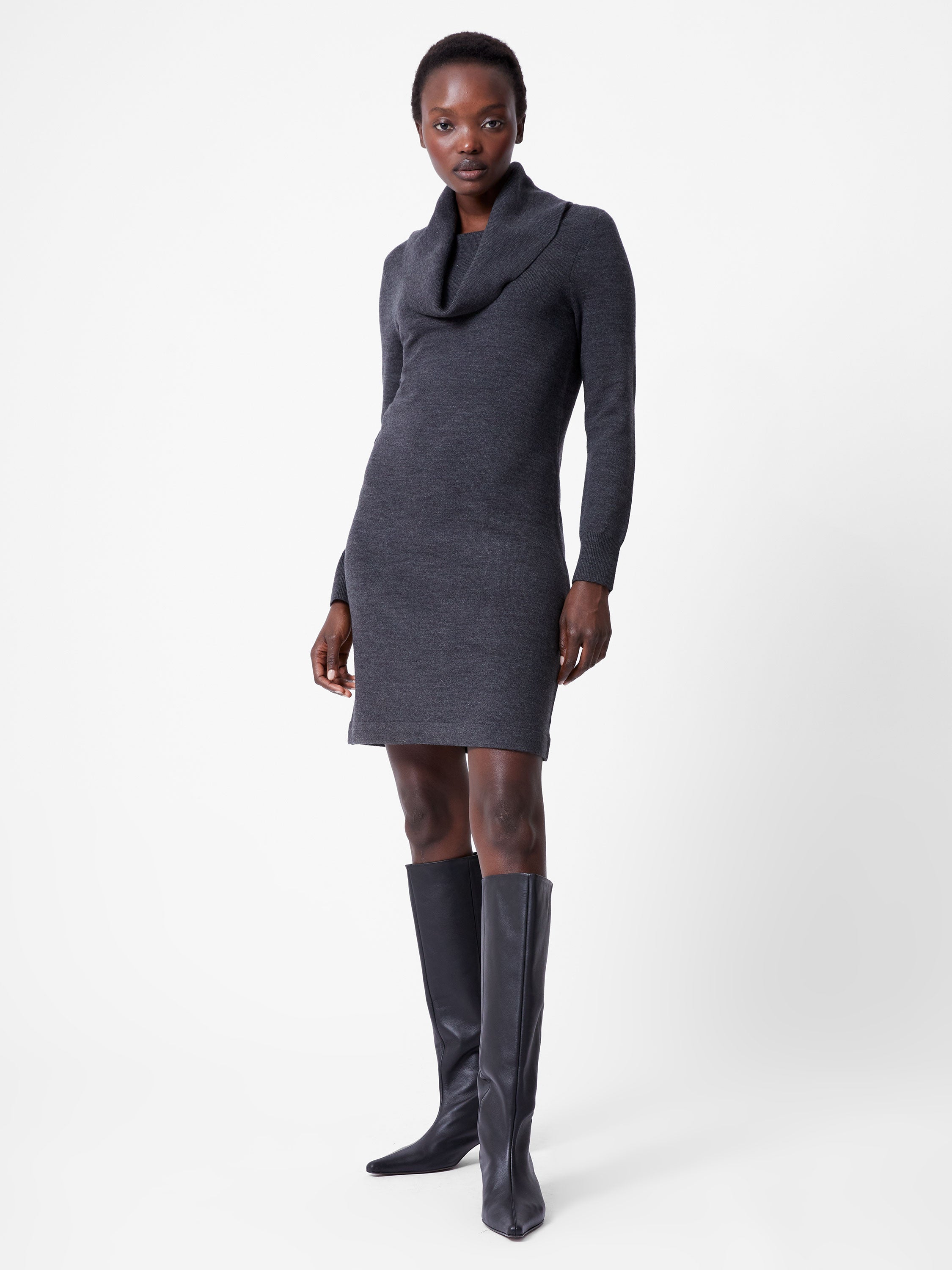 Babysoft Cowl Neck Knit Dress