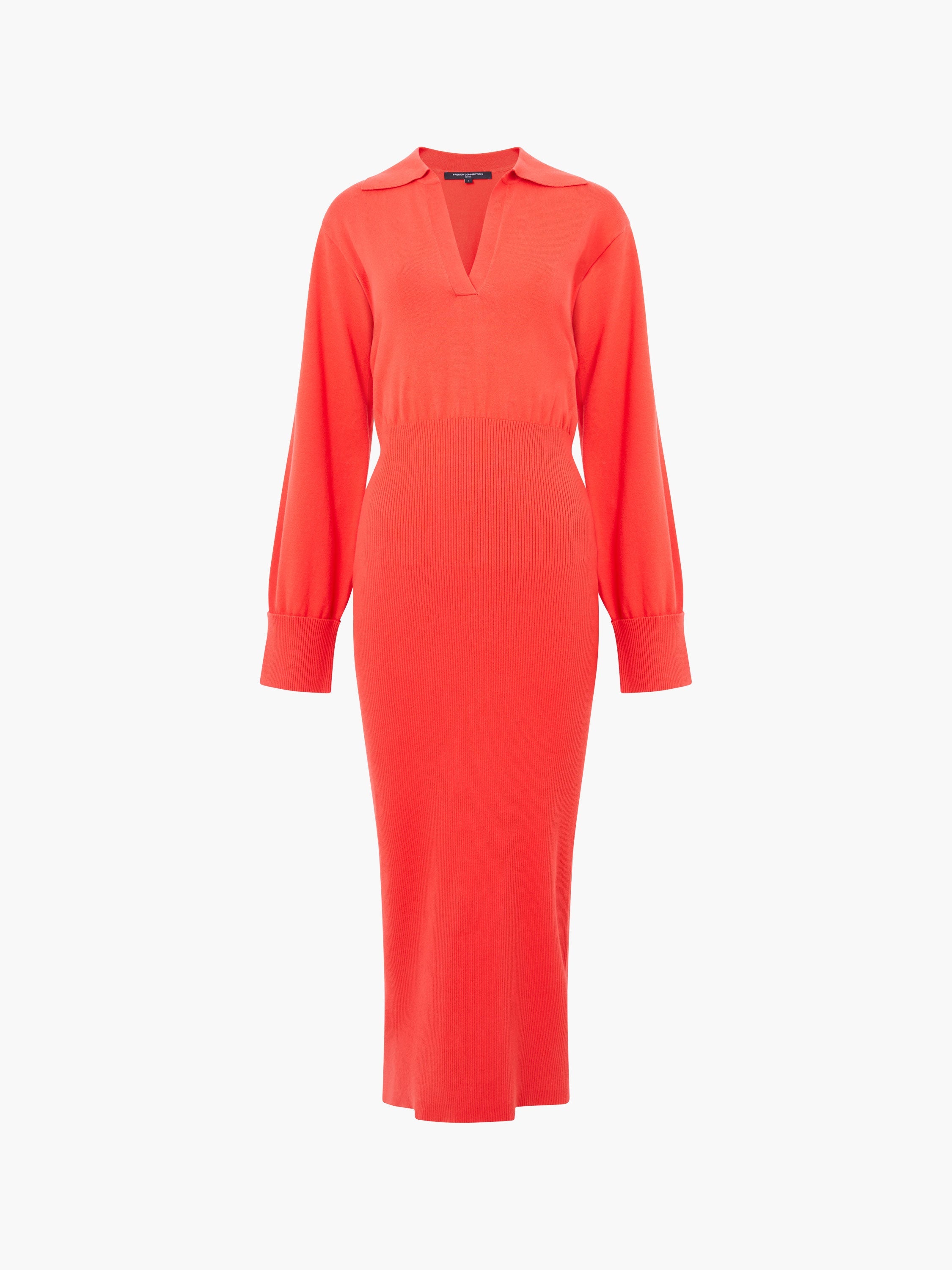 Mozza Collared Knit Midi Dress