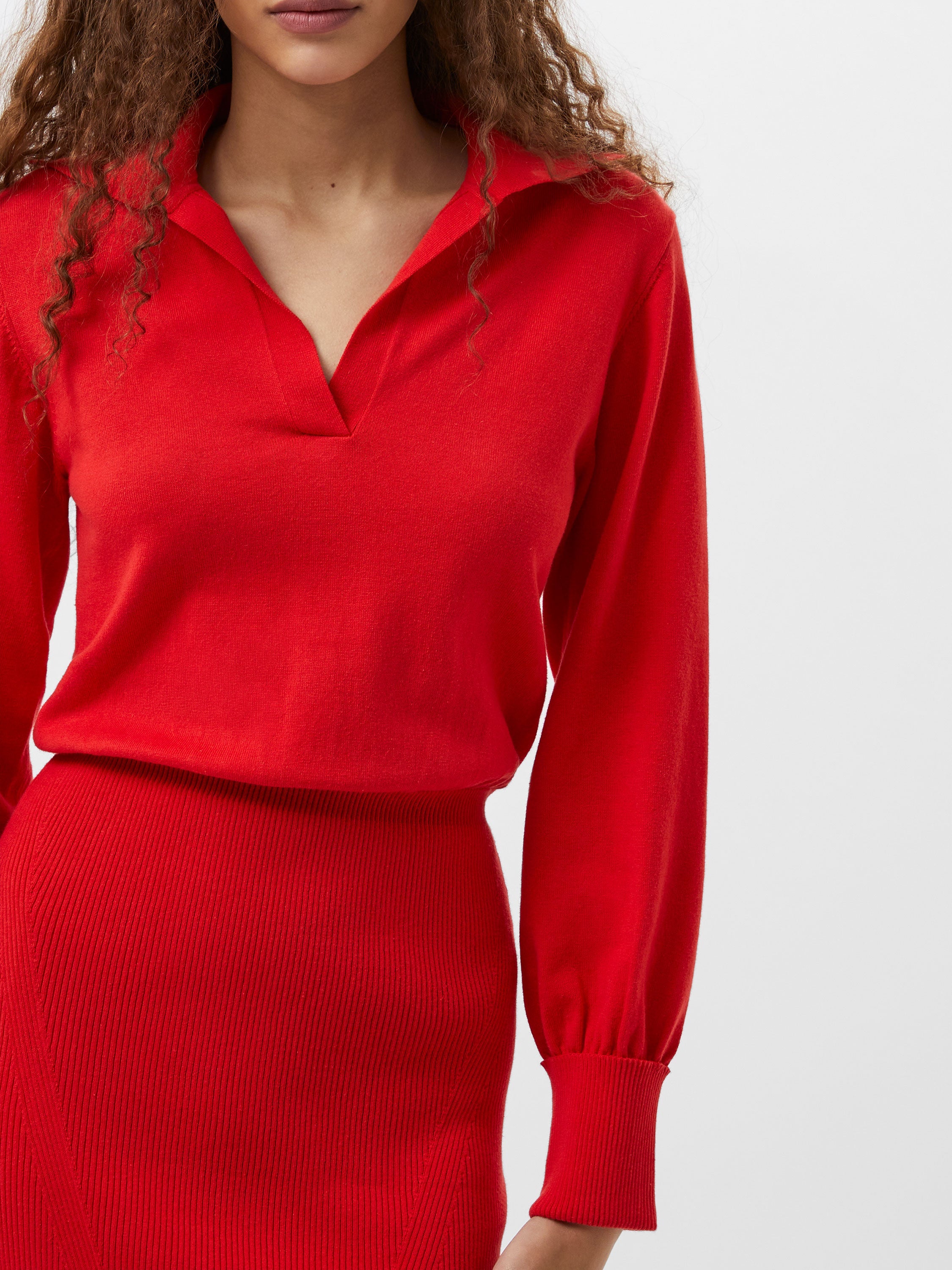 Mozza Collared Knit Midi Dress