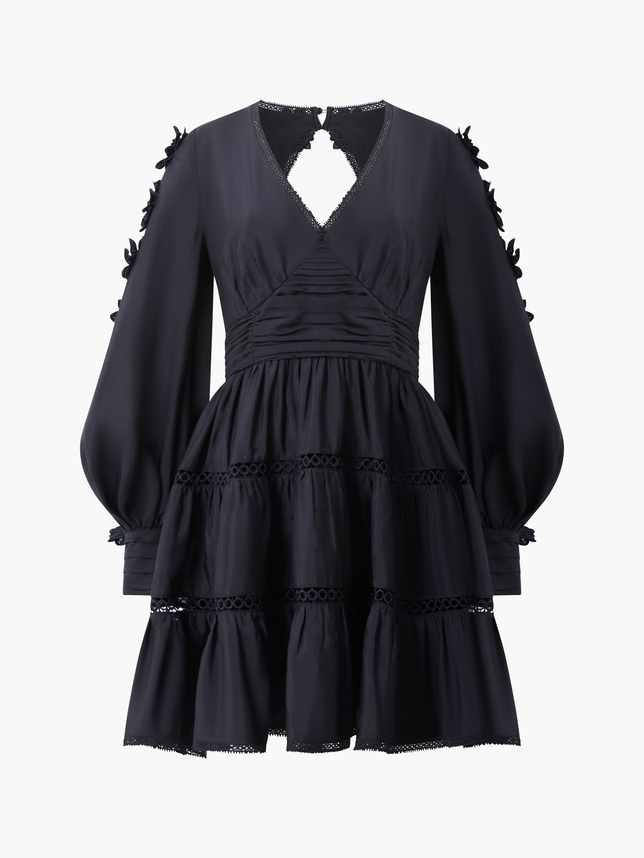 Aubrey 3D Lace Trim Mini Dress Black | French Connection EU