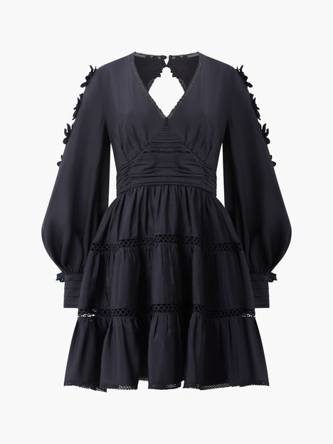 Aubrey 3D Lace Trim Mini Dress