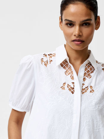 Cambria Cotton Embroidered Shirt Dress
