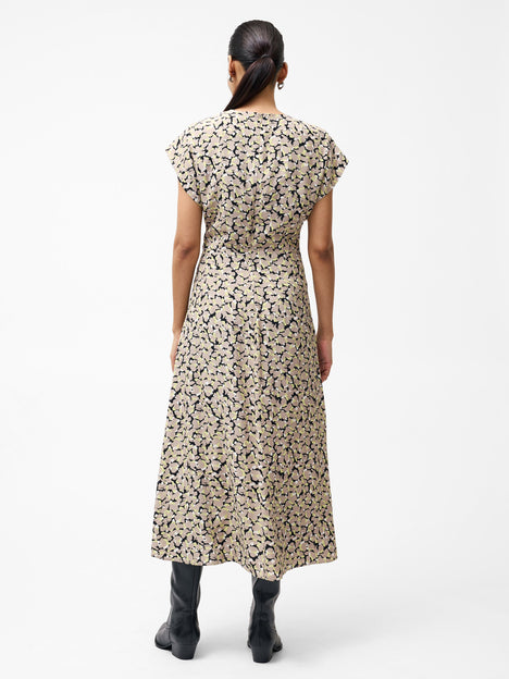 Lillian Eco Draped Front Midi Dress
