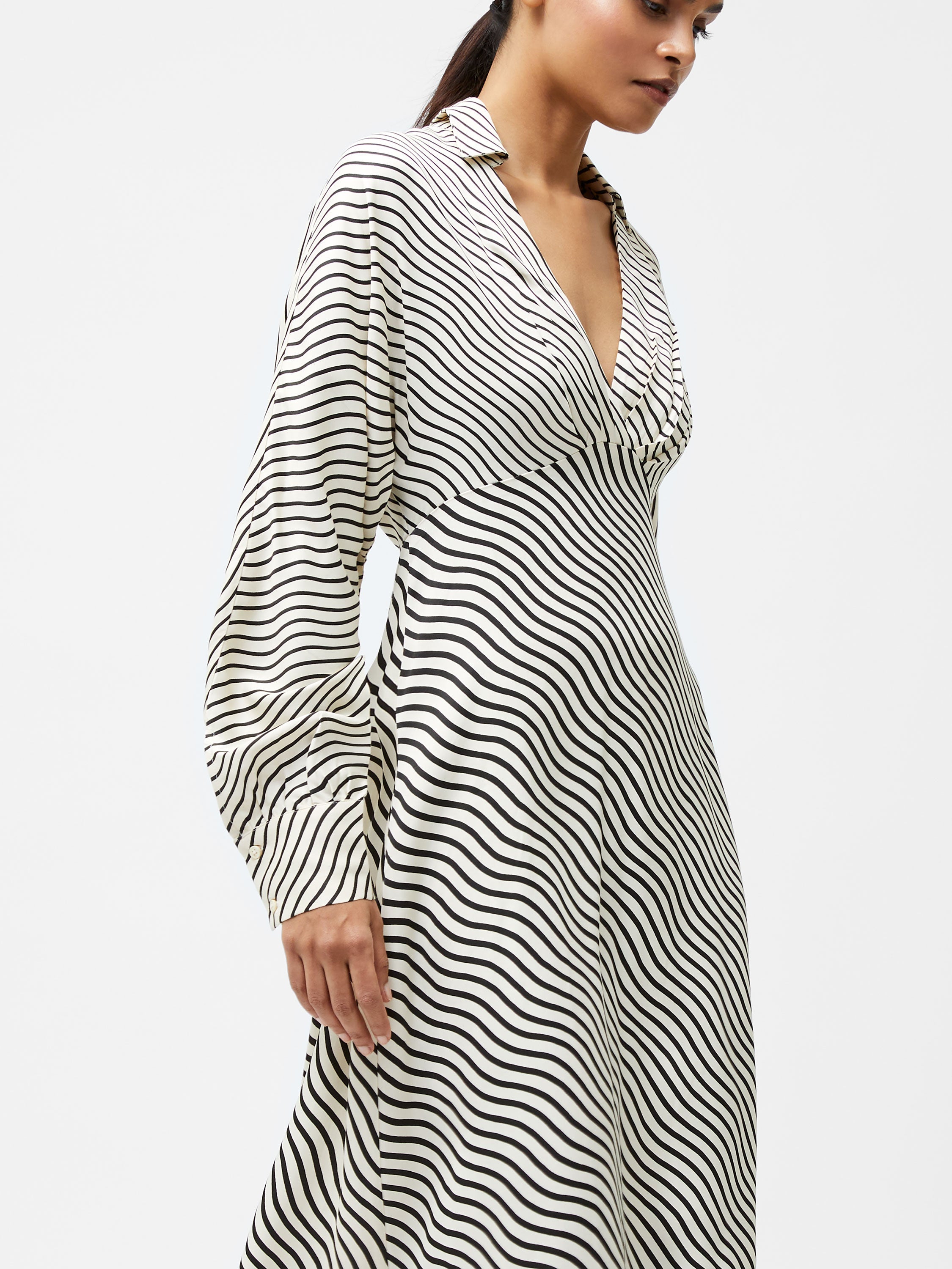 Candice Satin Stripe Midi Dress