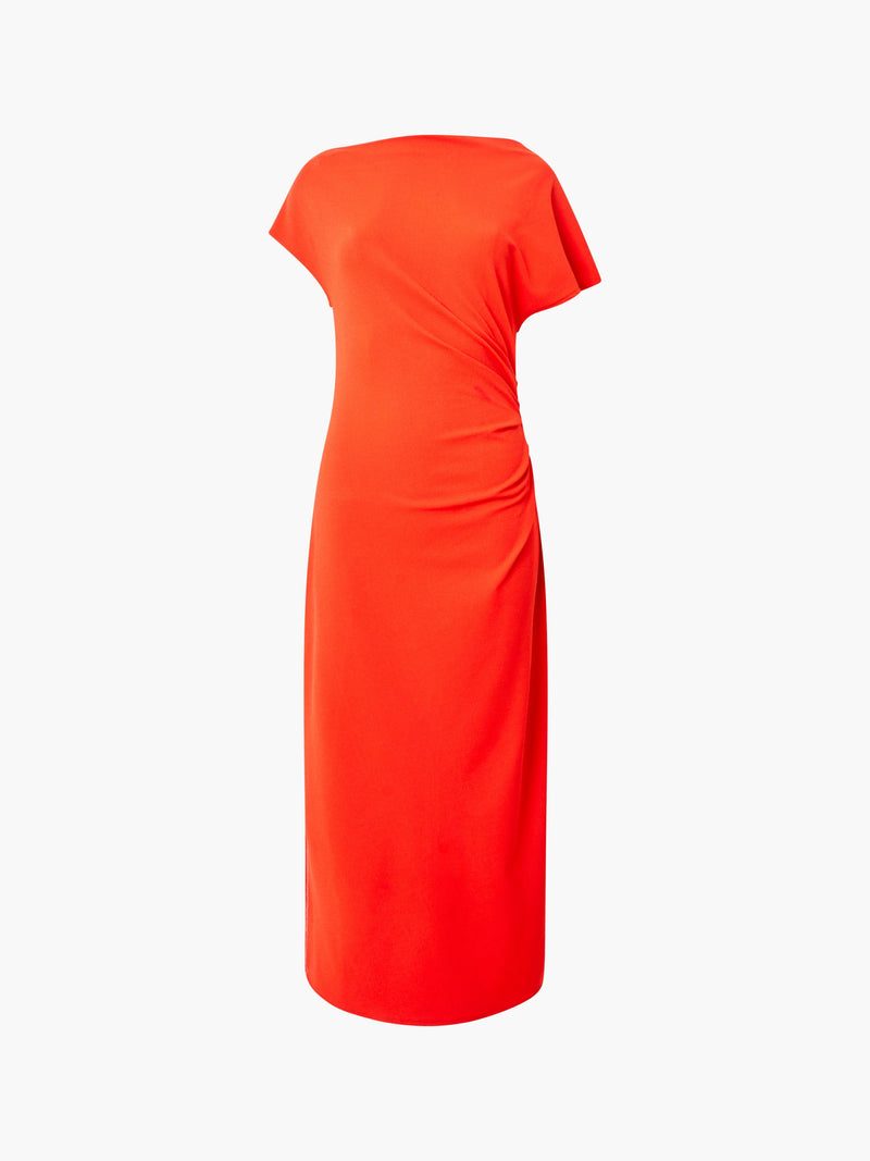 Valetta Gathered Off Shoulder Midi Dress