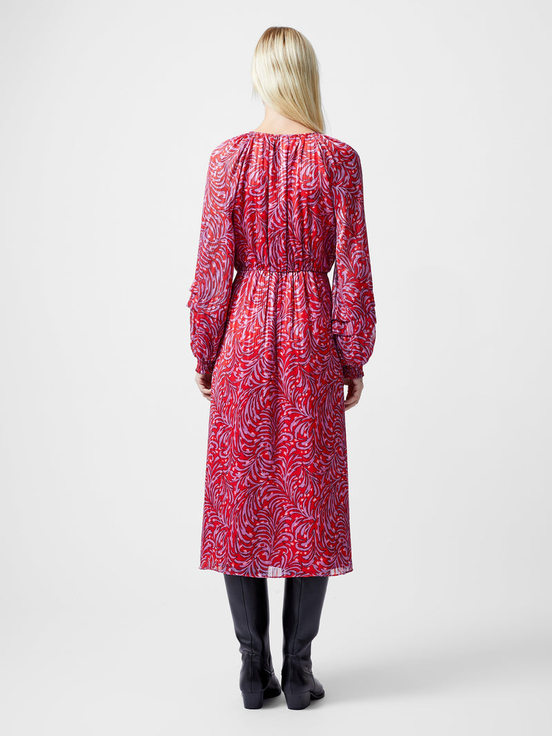 Amy Callista Printed Long Sleeve Midi Dress