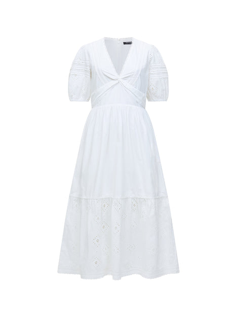 Cambria Cotton Broderie Midi Dress
