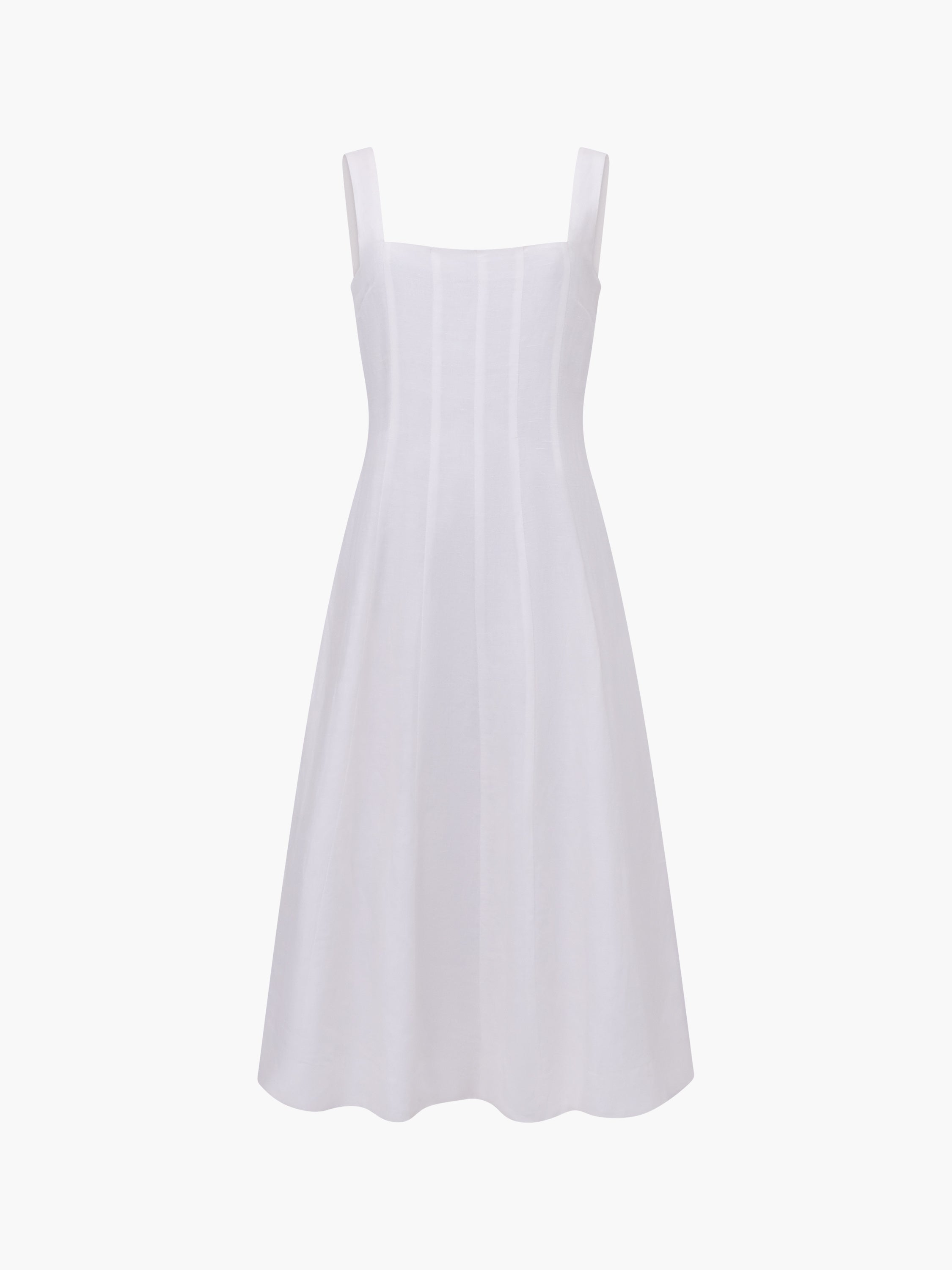 chinese dress ladies Birdie Linen Square Neck Dress Summer White